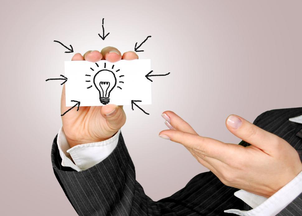 Free Image of Idea on Business Card - Eureka Moment 