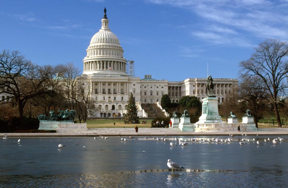 Free Image of Capitol Building and pond 