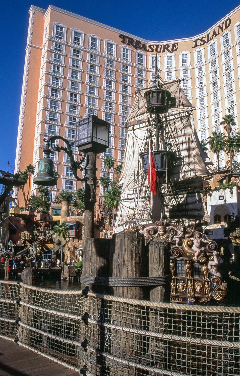 Free Image of Treasure Island Hotel and Casino Pirate Ship 