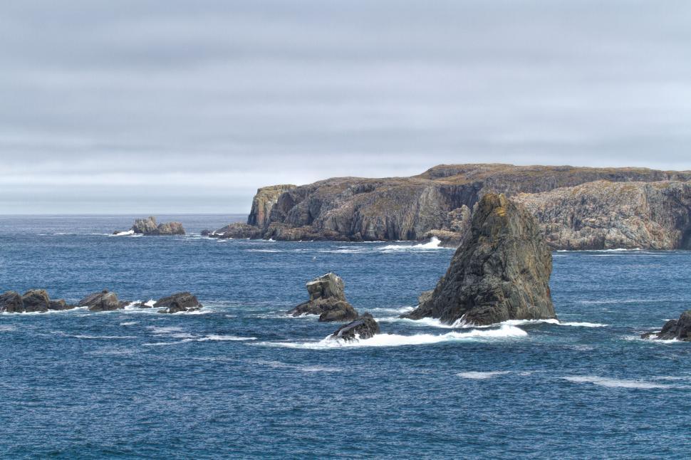 Free Image of Sea stack along coastline 