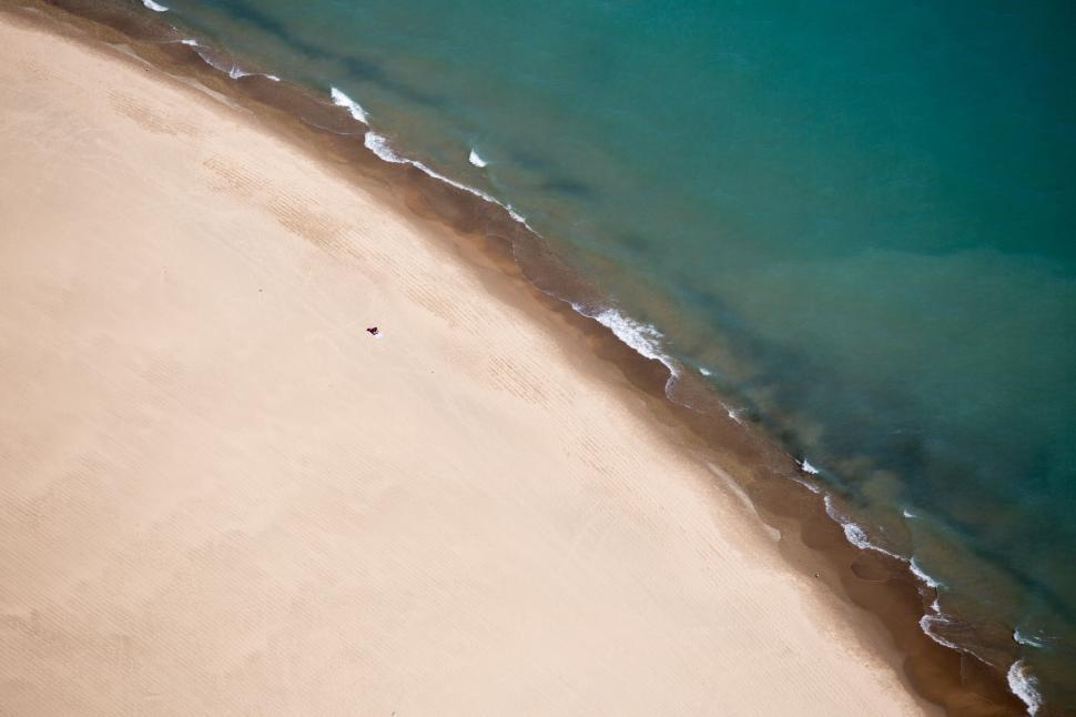 Free Image of Aerial View of Sandy Beach and Ocean 