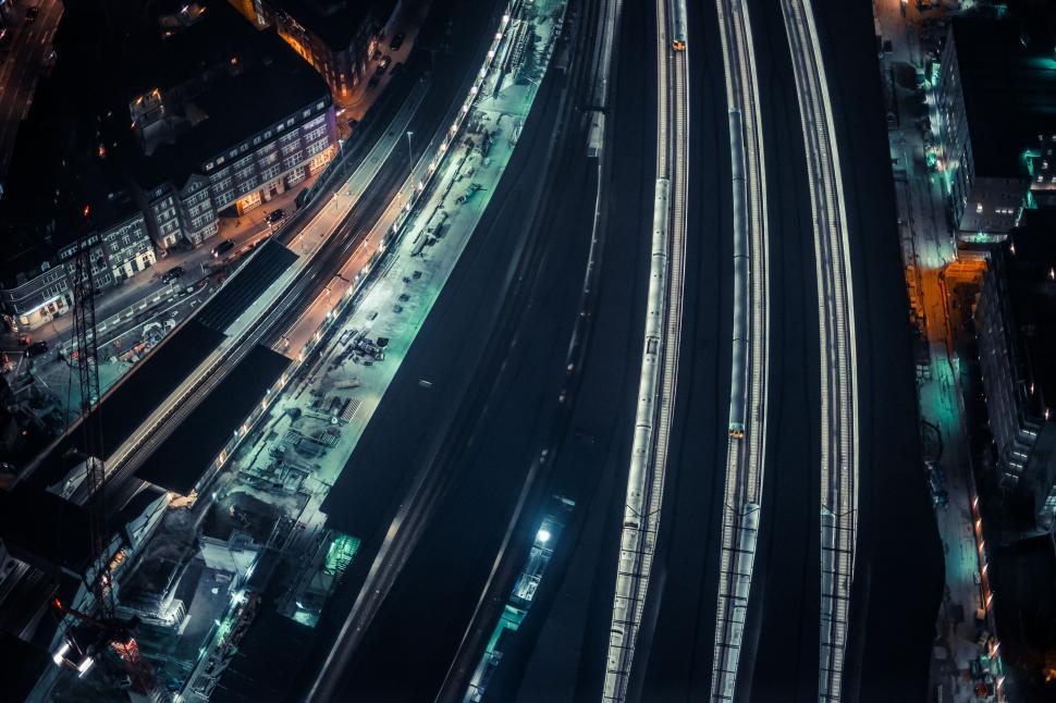Free Image of Aerial View of City at Night 