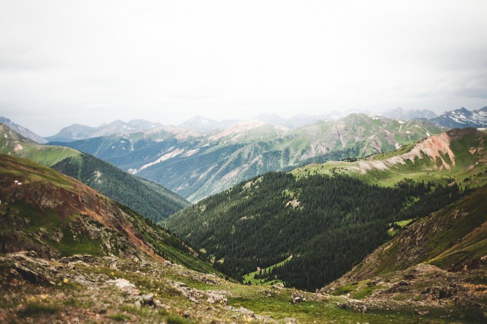 Free Image of Panoramic View of a Mountain Range From High Elevation 