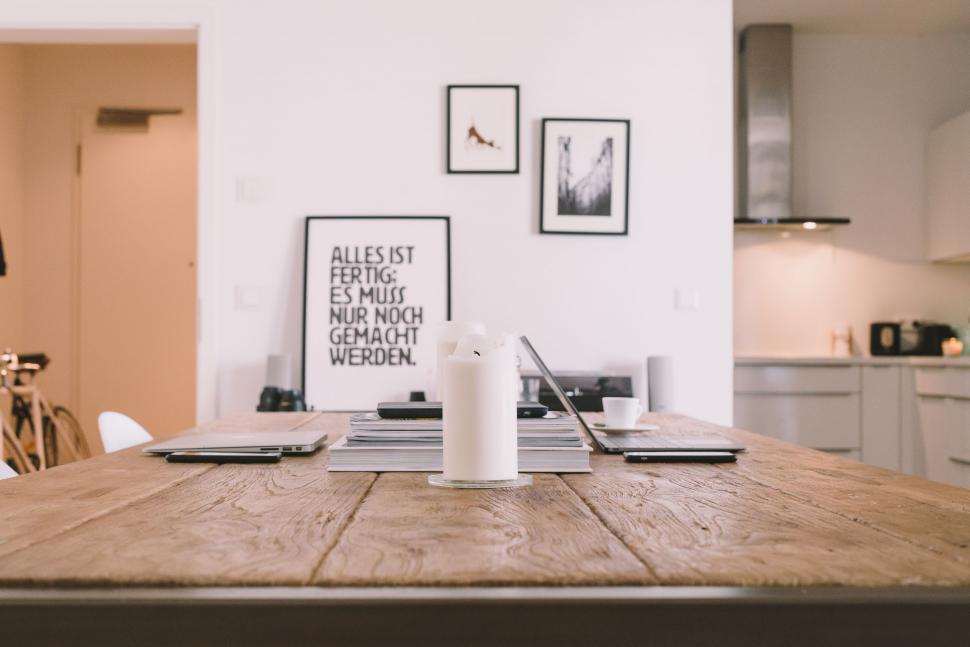 Free Image of Kitchen With Wooden Table and Chairs 