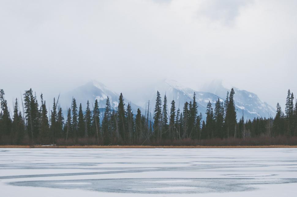 Free Image of Truck Driving Through Snowy Landscape 