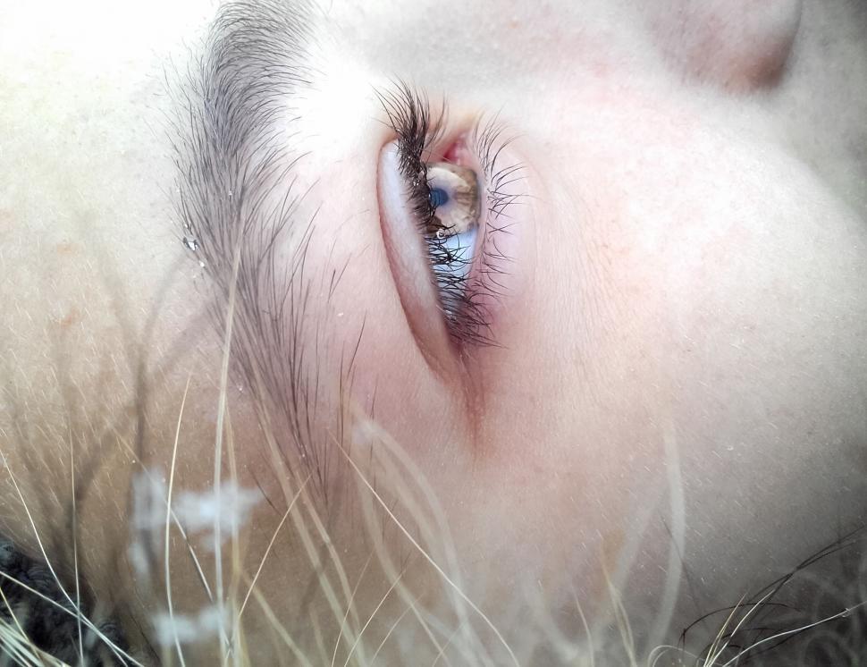 Free Image of Person Laying in Grass Close Up 