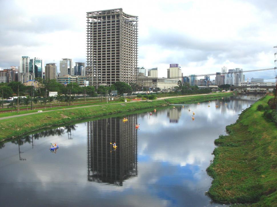 Free Image of Building beside Lake 
