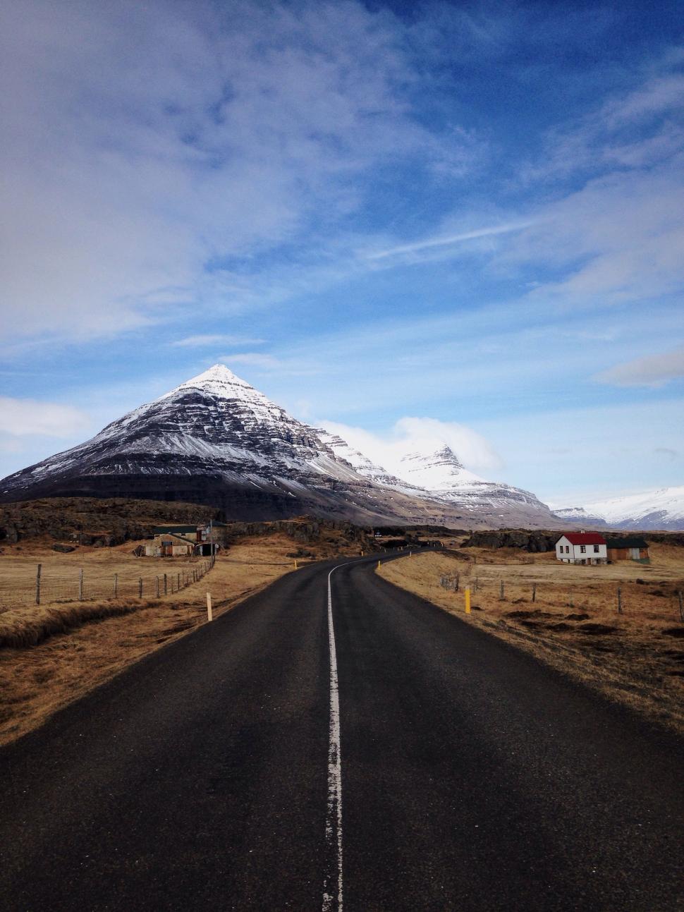 Free Image of Road Leading to Mountain Range 