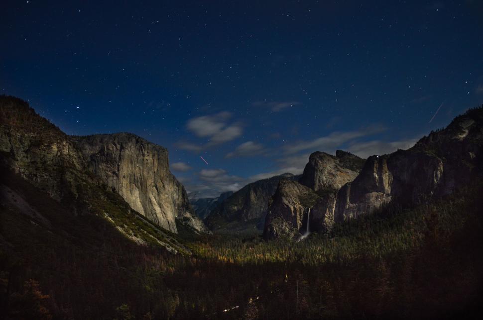 Free Image of Night Sky Over Mountain Range With Stars 