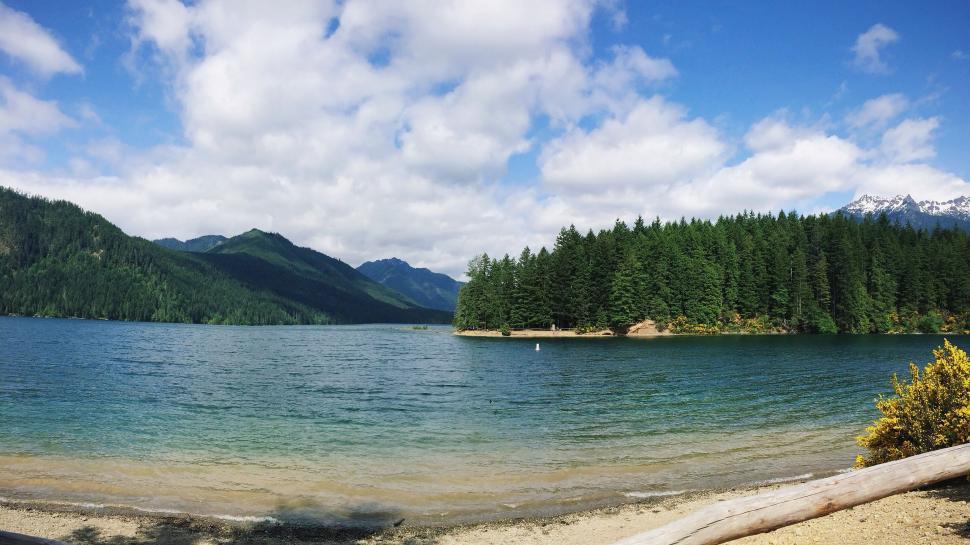 Free Image of Majestic Lake Surrounded by Mountains and Trees 
