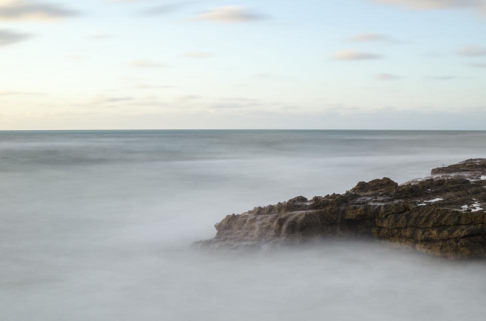 Free Image of Rock Outcropping in Water 