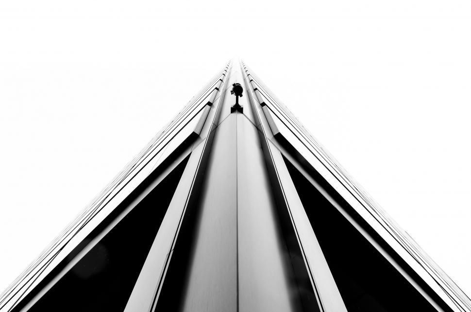 Free Image of Tall Building in Black and White 