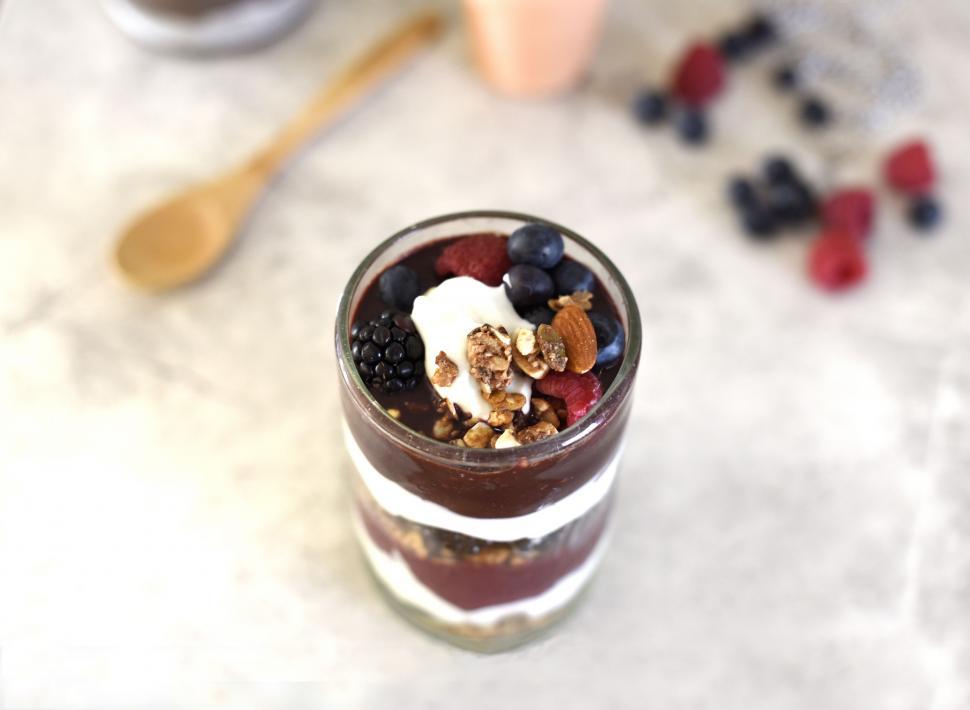 Free Image of Dessert in a Glass on a Table 
