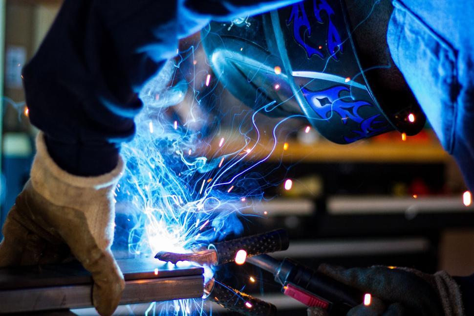 Free Image of Welder Working on Metal Piece 