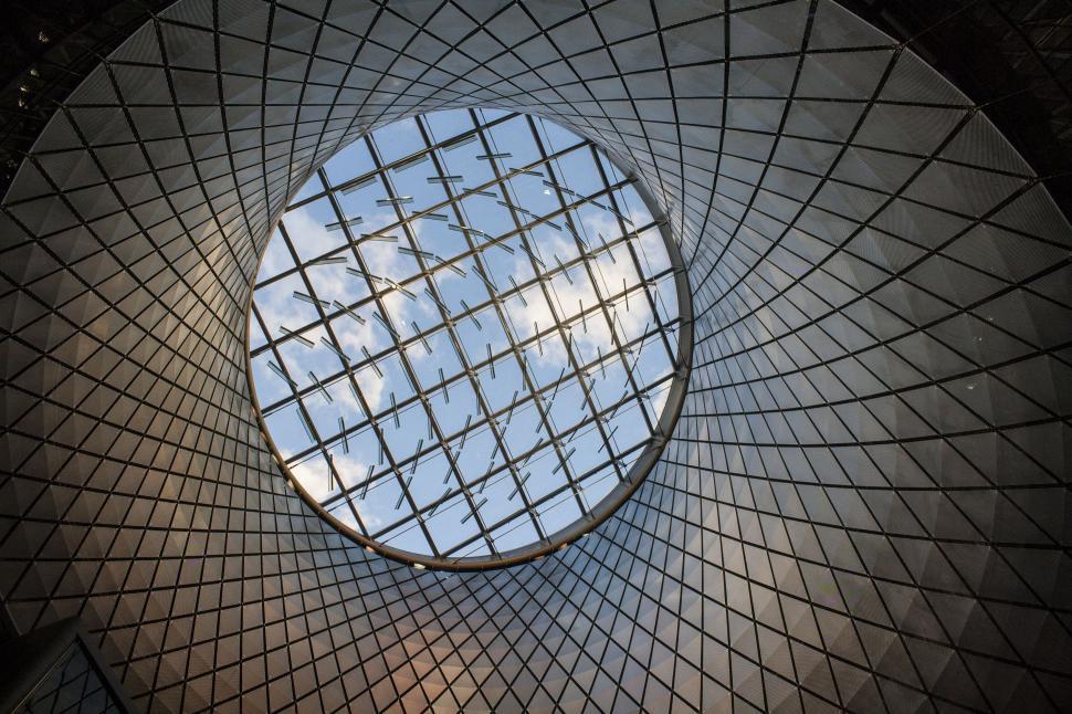 Free Image of Circular Window in the Ceiling of a Building 
