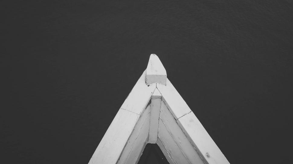 Free Image of Triangular Building in Black and White 