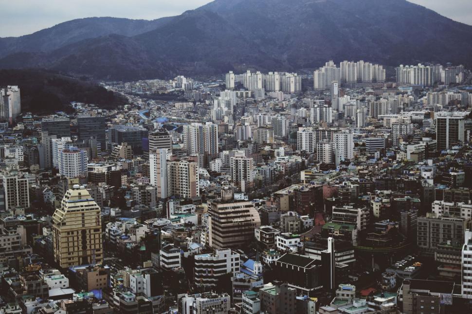 Free Image of City View With Mountain Background 