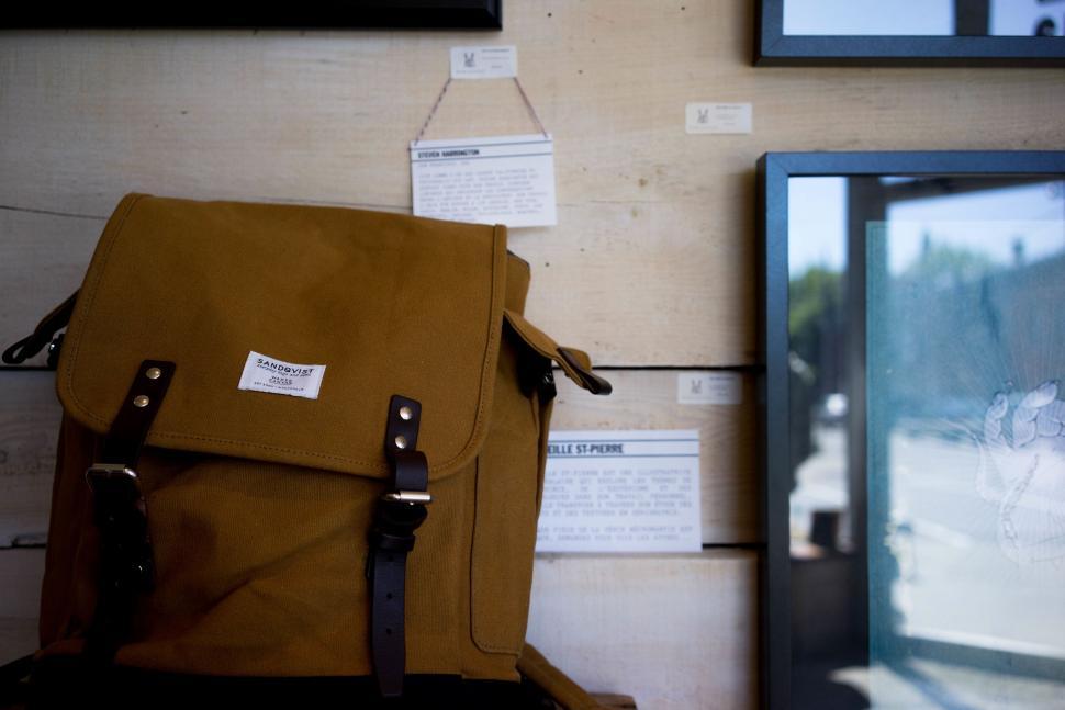 Free Image of Brown Backpack on Table 