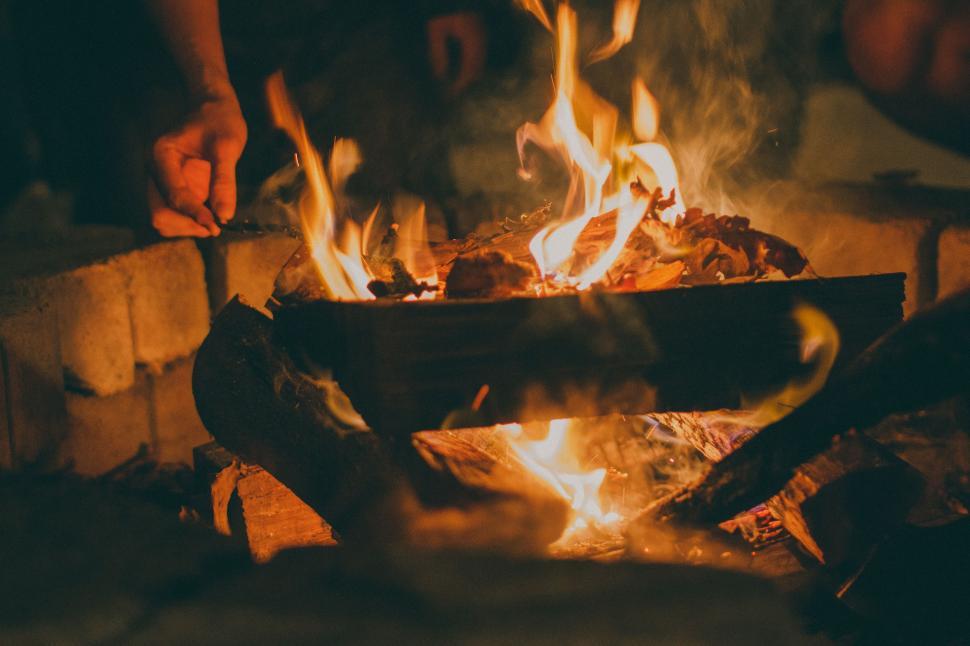 Free Image of Fire Burning Inside Brick Oven 