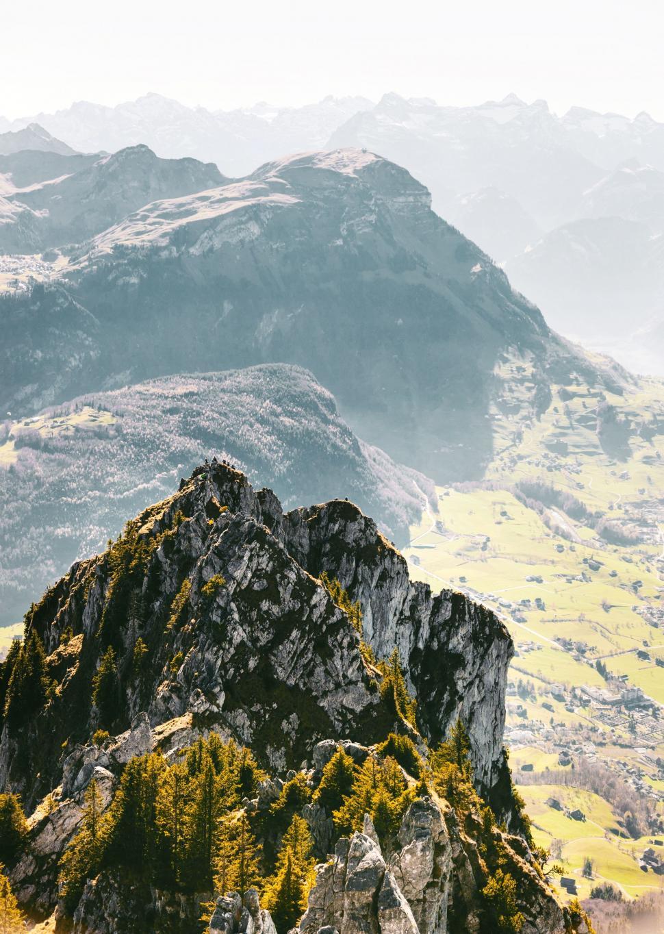 Free Image of Majestic Mountain Range From a High Point 