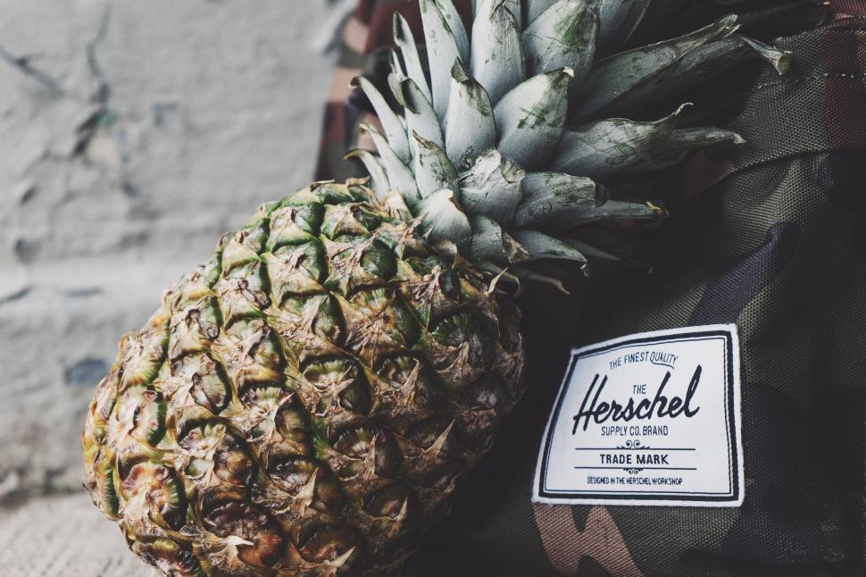 Free Image of Pineapple on Black Bag 