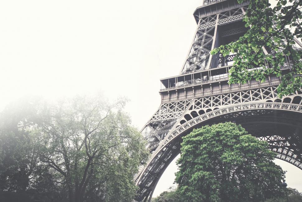 Free Image of Iconic Eiffel Tower in Black and White 