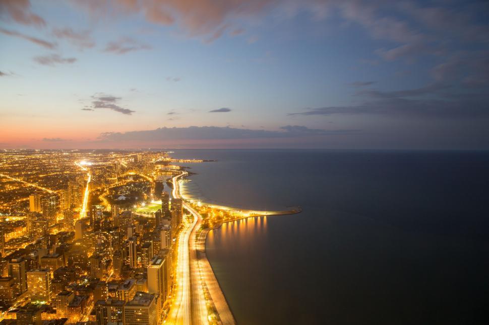Free Image of Aerial View of a City at Night 