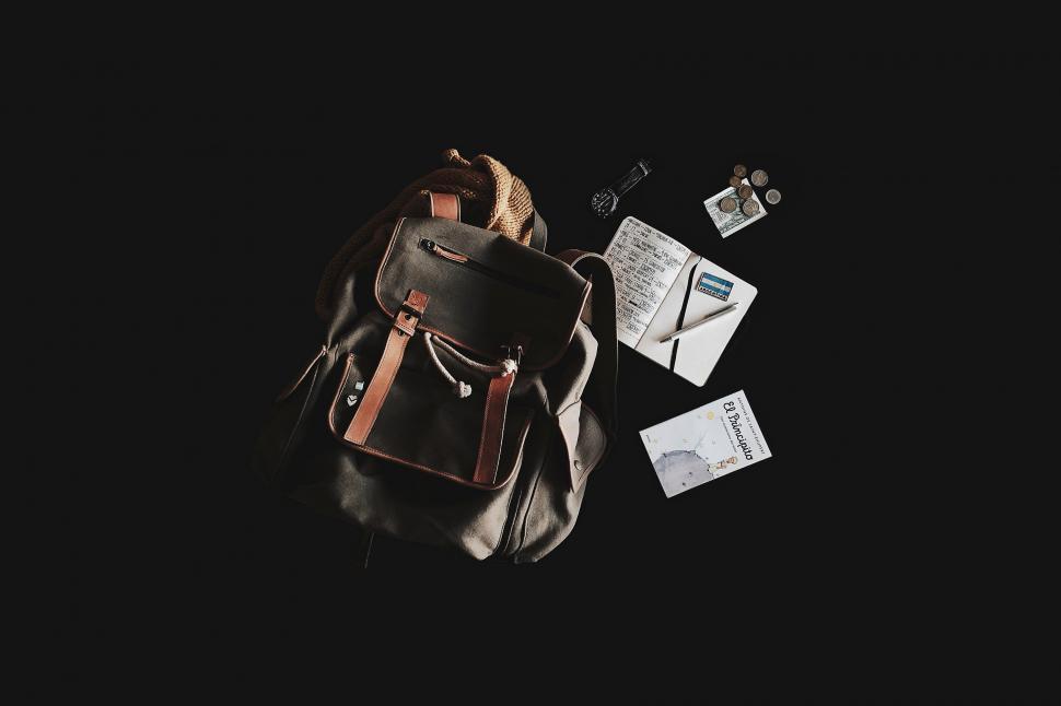 Free Image of Black Backpack on Black Floor 