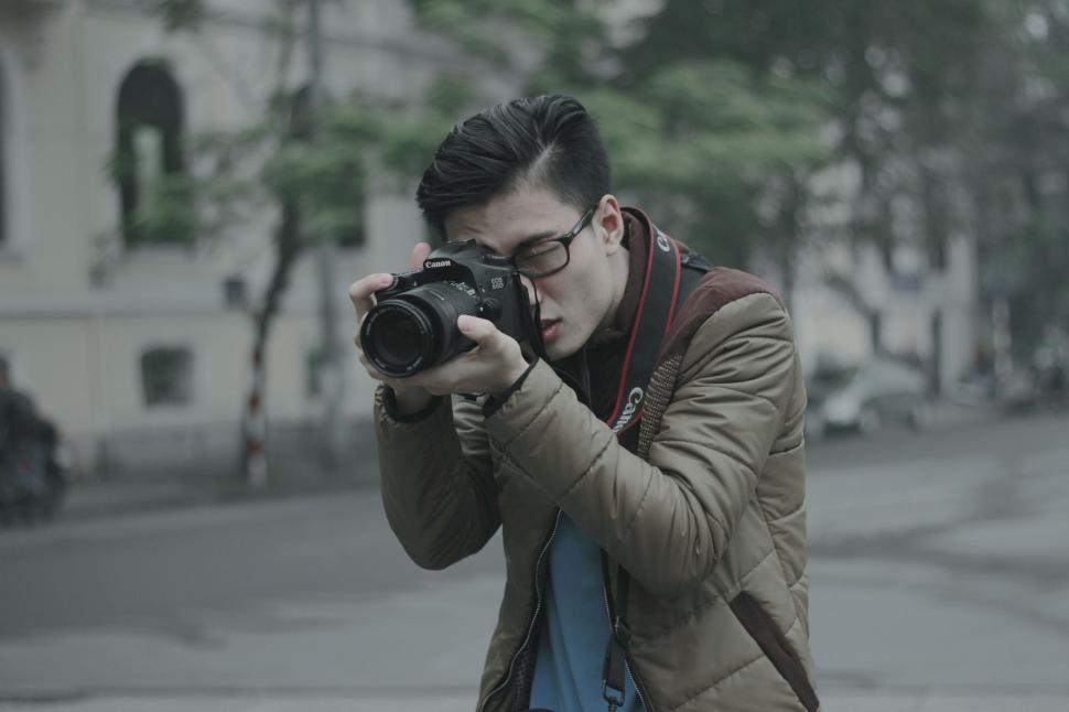 Free Image of Man Taking Self-Portrait With Camera 