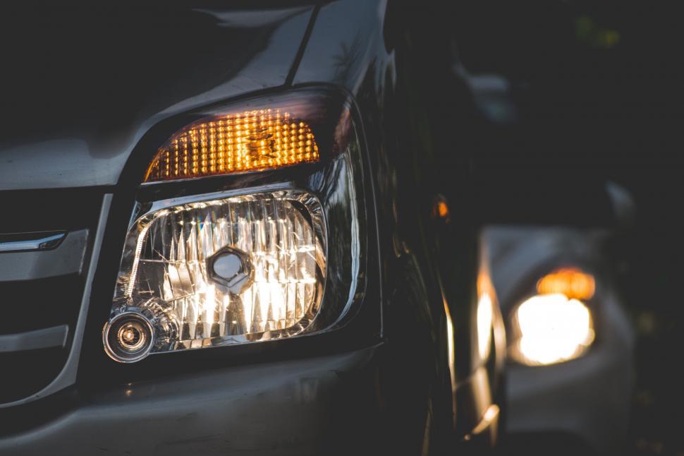 Free Image of Close Up of Car Headlights 