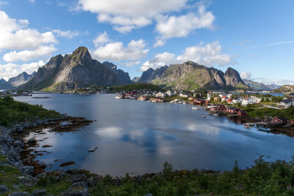 Free Image of Majestic Mountain Lake Surrounded by Peaks 