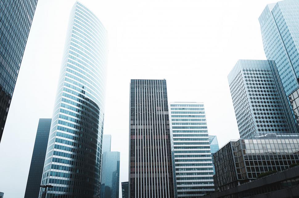 Free Image of Cluster of Tall Buildings in Urban Setting 
