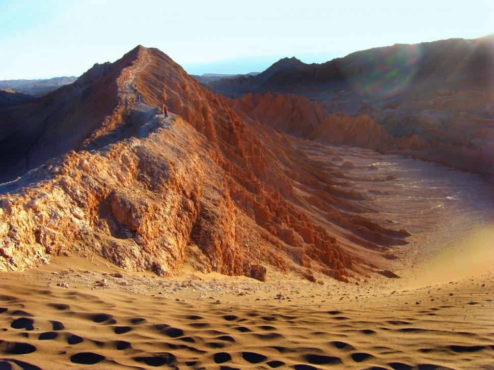 Free Image of Desert Landscape With a Distant Mountain 