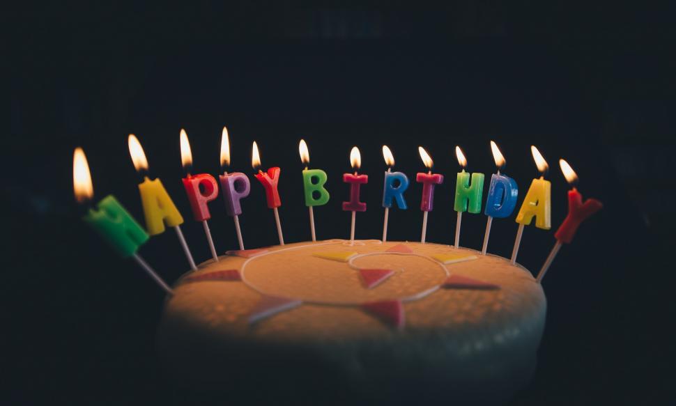 Free Image of Birthday Cake With Lit Candles 