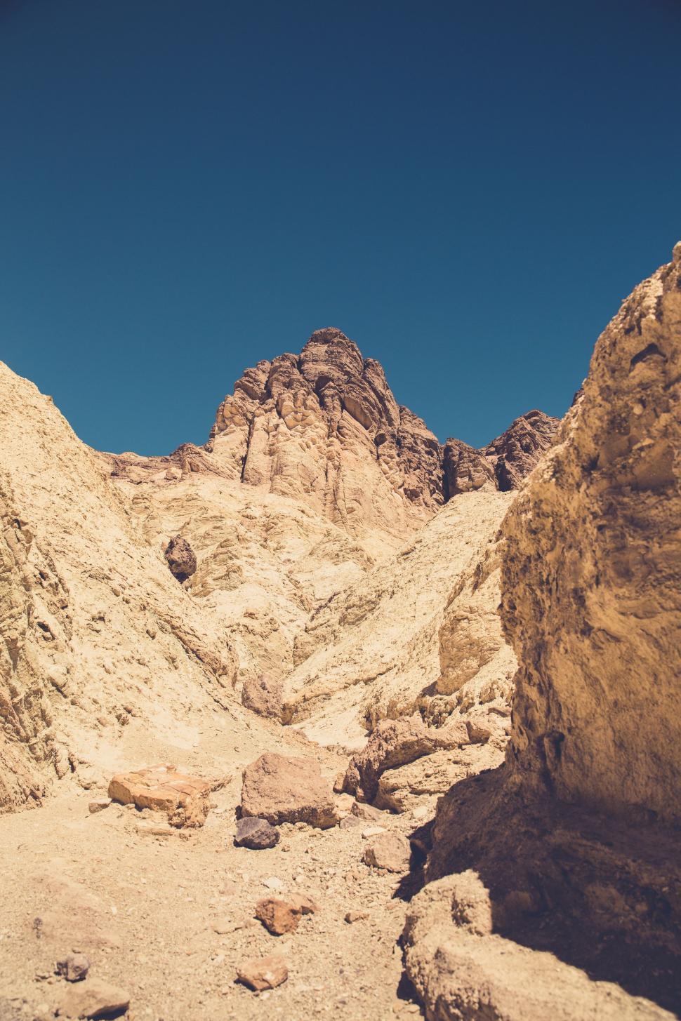 Free Image of Clear Blue Sky Over Rocky Mountain 