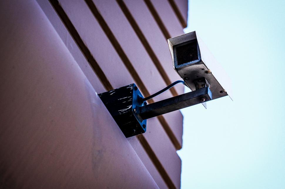 Free Image of Security Camera Mounted on Building Side 