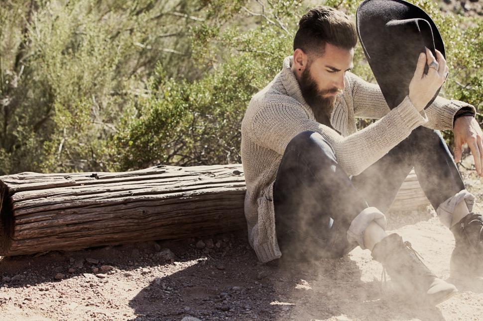 Free Image of Man Sitting on Ground With Hat 