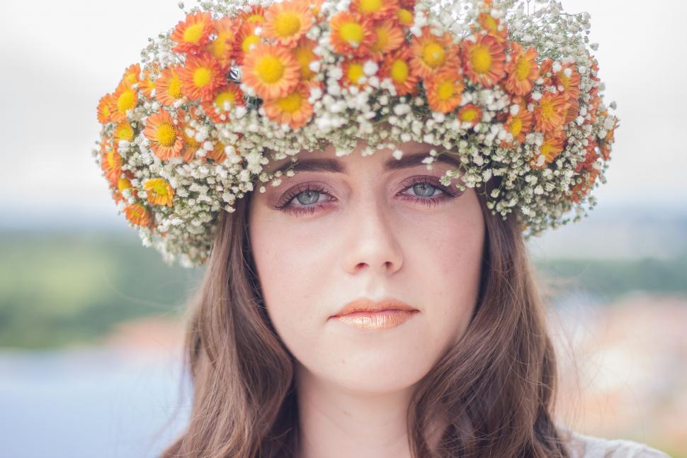 Free Image of Woman Wearing Flower Crown 
