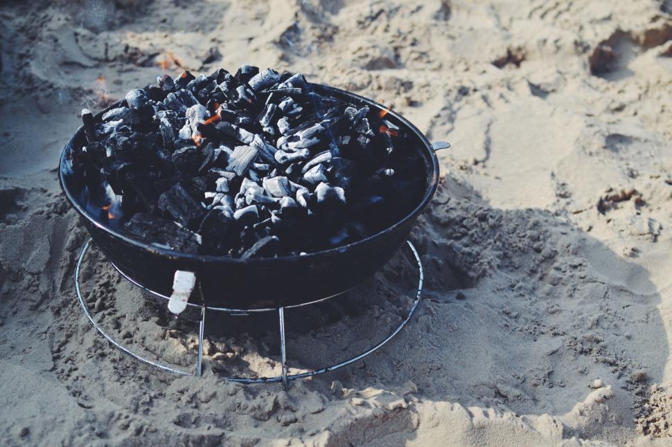 Free Image of Bucket Filled With Sand on Beach 