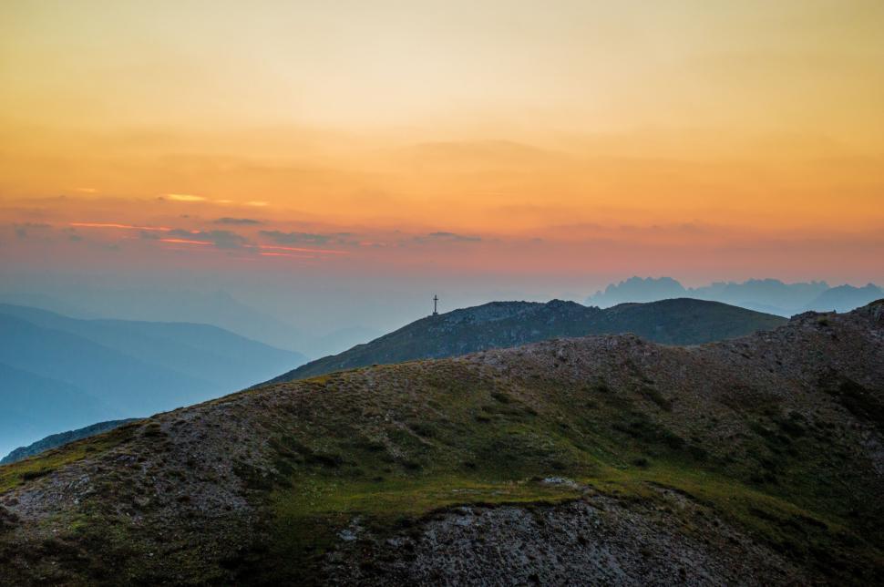 Free Image of Cross Atop Mountain 