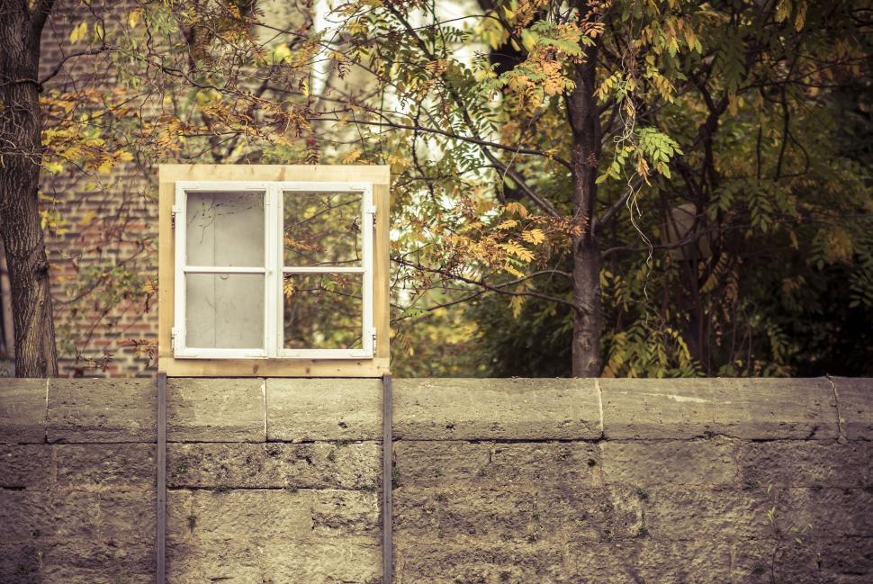 Free Image of Window on Stone Wall 