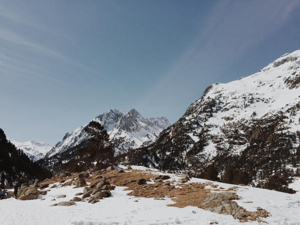 Free Image of Man Skiing on Snow Covered Slope 
