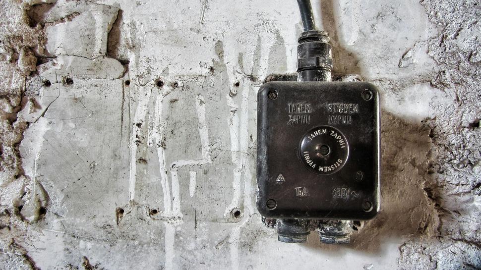 Free Image of Switch on Wall in Black and White 