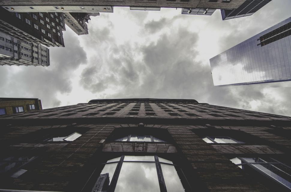 Free Image of Tall Buildings in Black and White 