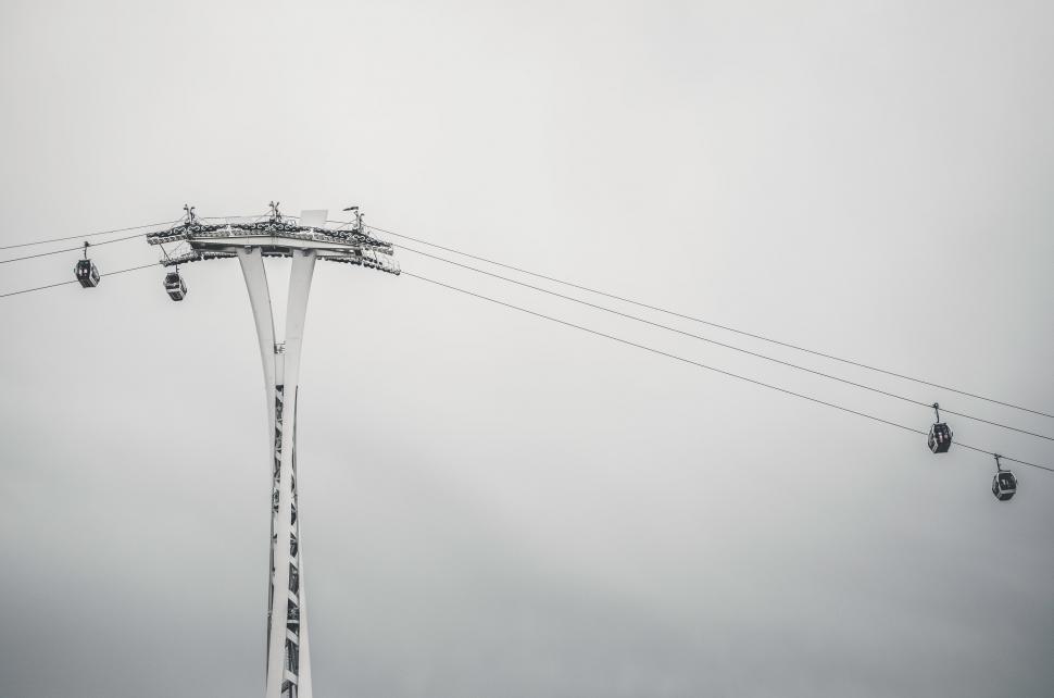 Free Image of Ski Lift in Black and White 