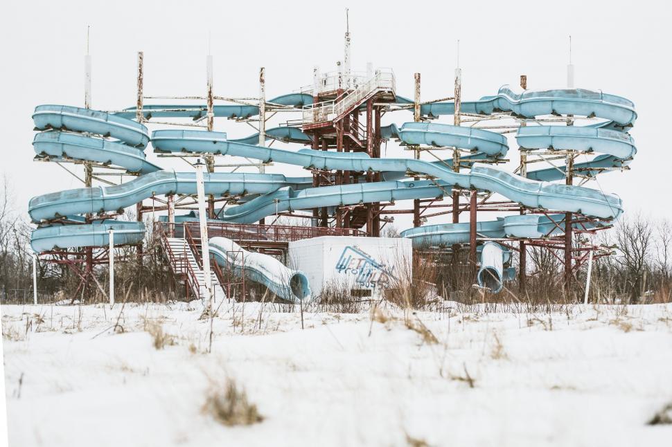 Free Image of Water Slide in Snowy Field 