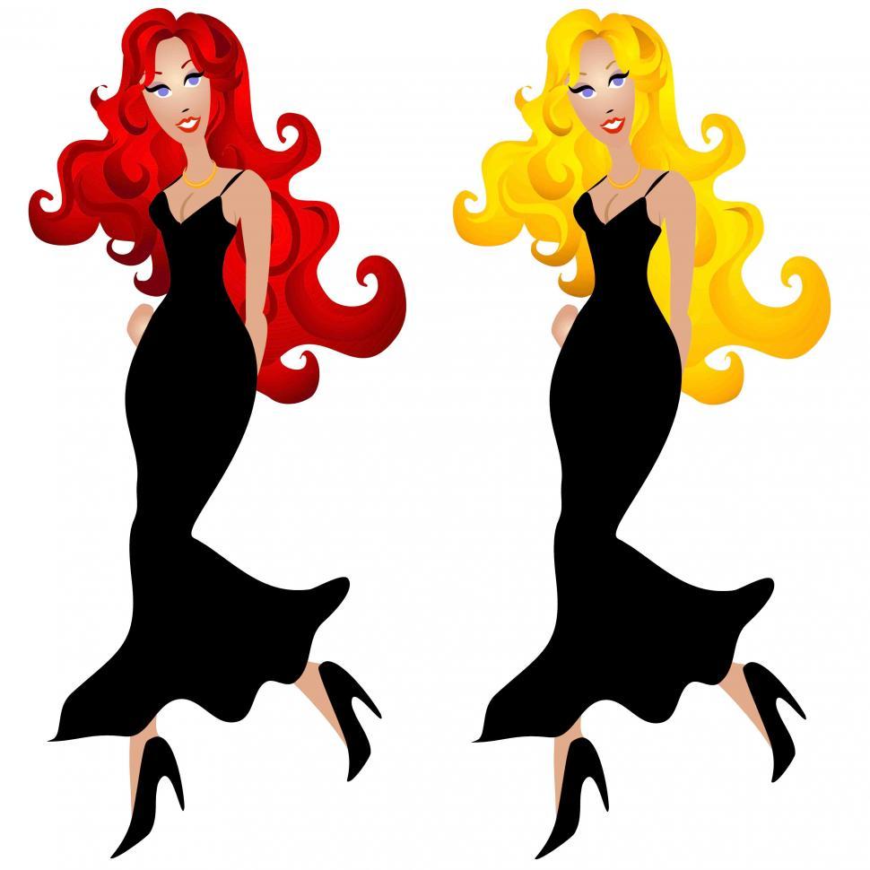 Free Image of WOMEN IN LITTLE BLACK DRESSES 