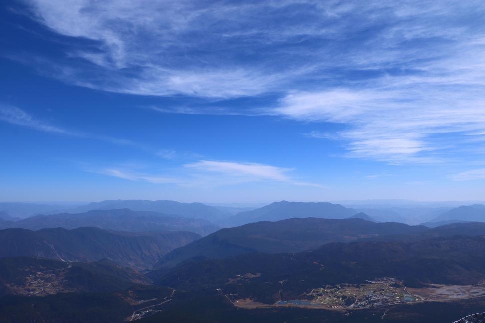 Free Image of A Panoramic View of a Mountain Range From a Plane 