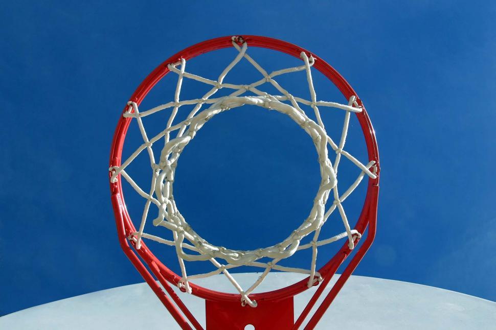 Free Image of Basketball Hoop Against Blue Sky 