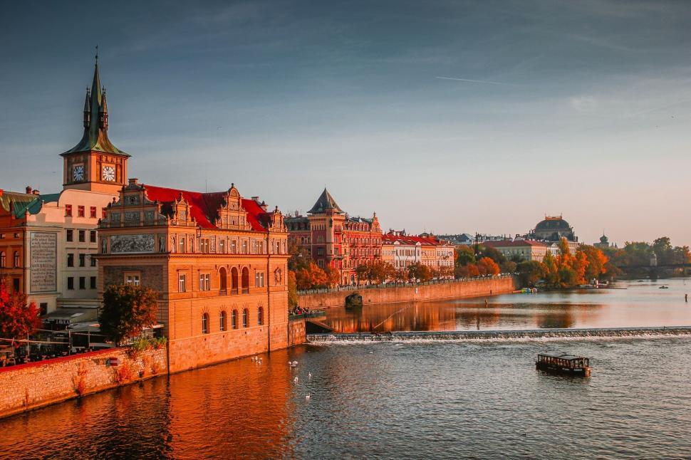 Free Image of City by a Large Body of Water 
